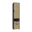 Jugendzimmer Schrank Sprimont 03, Farbe: Grau / Eiche - Abmessungen: 195 x 45 x 40 cm (H x B x T)