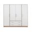 Drehtürenschrank / Kleiderschrank Hannut 10, Farbe: Weiß / Eiche - Abmessungen: 190 x 50 x 56 cm (H x B x T)