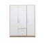 Drehtürenschrank / Kleiderschrank Hannut 10, Farbe: Weiß / Eiche - Abmessungen: 190 x 50 x 56 cm (H x B x T)