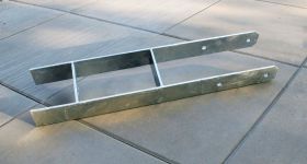 Pfostenanker Set - 4 Stk. 12 x 12 cm H-Form, 60 cm