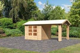 Gartenhaus SET naturbelassen mit Dachausbauelement, Grundfläche: 5,5m²