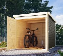 Fahrradgarage 19mm terragrau, Grundfläche: 3,4m²