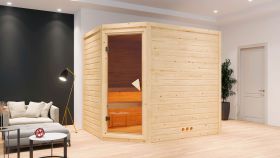 Sauna "Kirsten" mit bronzierter Tür - Farbe: Natur - 231 x 196 x 200 cm (B x T x H)