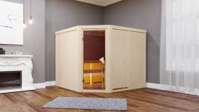 Sauna "Samu" mit bronzierter Tür - Farbe: Natur - 231 x 196 x 198 cm (B x T x H)