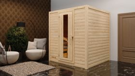 Sauna "Jonna" mit Energiespartür - Farbe: Natur - 196 x 196 x 200 cm (B x T x H)