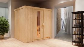 Sauna "Eemil" mit Energiespartür - Farbe: Natur - 196 x 170 x 198 cm (B x T x H)