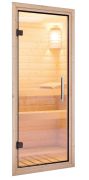 Türpaket 38 + 40 mm Sauna Klarglastür Klarglas