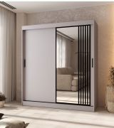 Kleiderschrank | 1 Spiegeltür | Farbe: Kaschmir | hochwertig Verarbeitet | 180 x 62 x 200 cm | Schiebetürenschrank | 10 Fächer | 2 Kleiderstangen