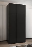 Kleiderschrank / Schiebetürenschrank | 245,5, x 120 x 64 cm | 2 Kleiderstangen | 6 Einlegeböden | 6 Fächer | 2 Schiebetüren | Farbe: Schwarz | Soft-Close