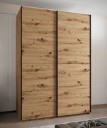 Kleiderschrank / Schiebetürenschrank |245,5 x 170 x 64 cm | 2 Kleiderstangen | 2 Schiebetüren | 11 Fächer | 10 Einlegeböden | Farbe: Eiche Artisan