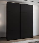 Kleiderschrank / Schiebetürenschrank | 10 Einlegeböden | 11 Fächer |245,5 x 190 x 64 cm | 2 Kleiderstangen | 2 Schiebetüren | Soft-Close | Farbe: Schwarz