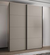 Kleiderschrank / Schiebetürenschrank | 2 Schiebetüren | 2 Kleiderstangen | 11 Fächer | 10 Einlegeböden |245,5 x 190 x 64 cm | Farbe: Kaschmir | Soft-Close