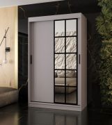 Schiebetürenschrank | Kaschmir | 5 Fächer | 2 Kleiderstangen | hochwertig Verarbeitet | 120 x 62 x 200 cm | Kleiderschrank | Spiegeltür | modernes Design