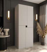 Drehtürenschrank / Kleiderschrank | Kaschmir | 4 Drehtüren | 3 Fächer | 1 Kleiderstange | 80 x 52 x 203 cm | für Schlafzimmer | Soft-Close Funktion