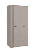 Drehtürenschrank | Kaschmir | Kleiderschrank | 2 Türen | 90 x 55 x 191 cm | 1 Kleiderstange | hochwertig Verarbeitet | 4 Fächer | für Schlafzimmer
