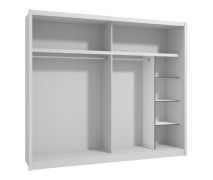 Funktionsregal für Schwebetürenschränke, Weiß, Maße: 153 x 48 x 41,5 cm, für 245 cm breite Schränke