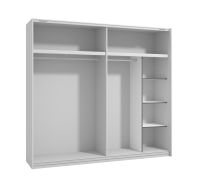 Funktionsregal für Schiebetürenschränke, Weiß, Maße: 153 x 48 x 41,5 cm, für 220 cm breite Schränke