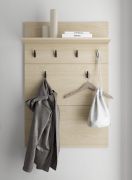 Garderobe | 6 Haken | Farbe: Eiche light Port | ABS-Kanten | 1 Ablagefläche | Maße: 77 x 19,5 x 115 cm | Haken: Schwarz | für den Eingangsbereich