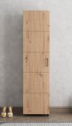 Schuhschrank | Farbe: Eiche Artisan | eine Drehtür | 46 x 33 x 185 cm | schmal | 10 Schuhfächer | schwarzer Griff | hoher Schrank | für den Vorraum