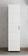 Schuhschrank | Farbe: Opak Weiß | eine Drehtür | 46 x 33 x 185 cm | schmal | 10 Schuhfächer | schwarzer Griff | hoher Schrank | für den Vorraum