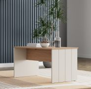 Couchtisch | Farbe: Kaschmir / Eiche Artisan | ABS-Kantenschutz | Kaffeetisch | 91 x 50 x 47 cm | schlichtes und modernes Design | für Wohnzimmer
