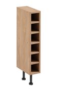 Küchenunterschrank | 6 Fächer | schmal | offen | 15 x 30 x 87 cm | verstellbare Beine | Farbe: Eiche Puccini | widerstandsfähig gegen Beschädigung | für Küchen
