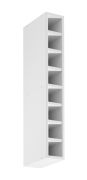 Küchenhängeschrank | 8 Fächer | schmal | offen | 15 x 30 x 87 cm | inkl. verstellbarer Anhänger + Befestigungsleiste | Weiß | widerstandsfähig gegen Beschädigung | für Küchen