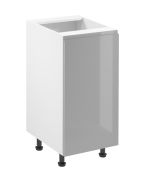 Küchenunterschrank | 1 Drehtür | Farbe: Grau | verstellbare Beine | 40 x 47 x 82 cm| Soft-Close Funktion | griffloses System | 2 Fächer | Türanschlag wechselbar