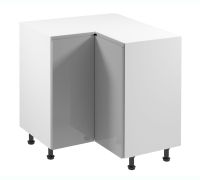 Küchenunterschrank / Eckschrank | Farbe: Grau |  2 Drehtüren | Soft-Close Funktion | 79 x 79 x 82 cm | 2 Fächer | hochglanzlackiert | verstellbare Beine | griffloses System