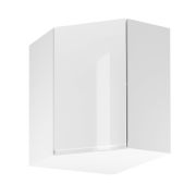 Küchenhängeschrank / Eckschrank | 1 Drehtür | Farbe: Weiß | 2 Fächer | Soft-Close Funktion | 60 x 60 x 72 cm | hochglanzlackiert | Türanschlag wechselbar | griffloses System