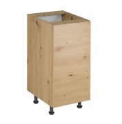 Küchenunterschrank | 1 Drehtür | Farbe: Eiche Artisan | 40 x 47 x 82 cm | 2 Fächer | Türanschlag wechselbar | klassischer Griff oder Push-to-open Funktion