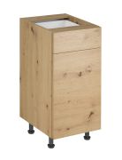 Küchenunterschrank | 1 Drehtür | 1 Schublade | Farbe: Eiche Artisan | 40 x 47 x 82 cm | verstellbare Beine | 2 Fächer | hochwertig Verarbeitet | Push-to-open Funktion