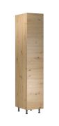 Küchenschrank | 2 Drehtüren | Farbe: Eiche Artisan | 40 x 58 x 212 cm | 5 Fächer | hochwertig Verarbeitet | 1 Kipptür | Türanschlag wechselbar | verstellbare Beine