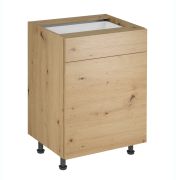 Küchenunterschrank | 1 Schublade | Farbe: Eiche Artisan | 60 x 47 x 82 cm | 1 Drehtür | verstellbare Beine | 2 Fächer | hochwertig Verarbeitet | Push-to-open Funktion