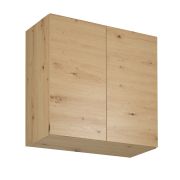 Küchenhängeschrank | 2 Drehtüren | Farbe: Eiche Artisan | 80 x 32 x 72 cm | 2 Fächer | hochwertig Verarbeitet | klassischer Griff oder Push-to-open Funktion