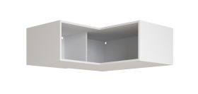 Aufsatz für Eckkleiderschrank | Farbe: Weiß | links Eckrahmen | Maße: 108,5 x 55 x 38,5 cm