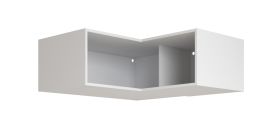 Aufsatz für Eckkleiderschrank | Farbe: Weiß | rechts Eckrahmen | Maße: 108,5 x 55 x 38,5 cm