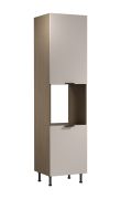 Küchenschrank | 2 Drehtüren | Farbe: Eiche Baltic Storm / Beige | Soft-Close Funktion | 60 x 58 x 247 cm | 5 Fächer | Metallgriffe | für Einbau eines Backofen | Türanschlag: Links
