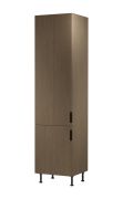 Küchenschrank | 2 Drehtüren | Farbe: Eiche Baltic Storm | 5 Innenschubladen mit Vollauszug | 60 x 58 x 247 cm | Soft-Close Funktion | Türanschlag: Links