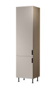 Küchenschrank | 2 Drehtüren | Farbe: Eiche Baltic Storm / Beige | 5 Innenschubladen mit Vollauszug | 60 x 58 x 247 cm | Soft-Close Funktion | Türanschlag: Links