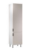 Küchenschrank | 2 Drehtüren | Farbe: Weiß / Beige | 5 Innenschubladen mit Vollauszug | 60 x 58 x 247 cm | Soft-Close Funktion | Türanschlag: Rechts
