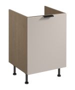 Spülenunterschrank | 1 Drehtür | Farbe: Eiche Baltic Storm / Beige | 1 Fach | 60 x 52 x 87 cm | Soft-Close Funktion | Metallgriff | verstellbare Beine