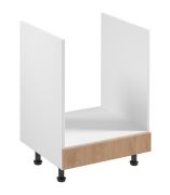 Herdumbauschrank | 1 Schublade mit Vollauszug | Farbe: Weiß / Eiche Puccini | Soft-Close Funktion | 60 x 52 x 87 cm | Metallgriffe | für Einbau eines Einbauherd