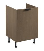 Herdumbauschrank | 1 Schublade mit Vollauszug | Farbe: Eiche Baltic Storm | Soft-Close Funktion | 60 x 52 x 87 cm | Metallgriffe | für Einbau eines Einbauherd