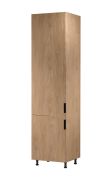 Küchenschrank | 2 Drehtüren | Farbe: Eiche Puccini | 1 Fach | 60 x 58 x 247 cm | Soft-Close Funktion | für Einbau eines Kühlschranks | Türanschlag: Links