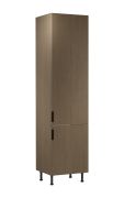 Küchenschrank | 2 Drehtüren | Farbe: Eiche Baltic Storm | 1 Fach | 60 x 58 x 247 cm | Soft-Close Funktion | für Einbau eines Kühlschranks | Türanschlag: Rechts