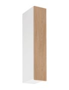 Küchenhängeschrank | 1 Drehtür | Farbe: Weiß / Eiche Puccini | Soft-Close Funktion | 3 Fächer | 20 x 32 x 100 cm | schmal | Türanschlag: Links