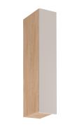 Küchenhängeschrank | 1 Drehtür | Farbe: Eiche Puccini / Beige | Soft-Close Funktion | 3 Fächer | 20 x 32 x 100 cm | schmal | Türanschlag: Rechts