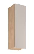 Küchenhängeschrank | 1 Drehtür | Farbe: Eiche Puccini / Beige | Soft-Close Funktion | 3 Fächer | 30 x 32 x 100 cm | schmal | Türanschlag: Links
