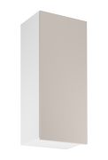 Küchenhängeschrank | 1 Drehtür | Farbe: Weiß / Beige | Soft-Close Funktion | 3 Fächer | 45 x 32 x 100 cm | schmal | Türanschlag: Links